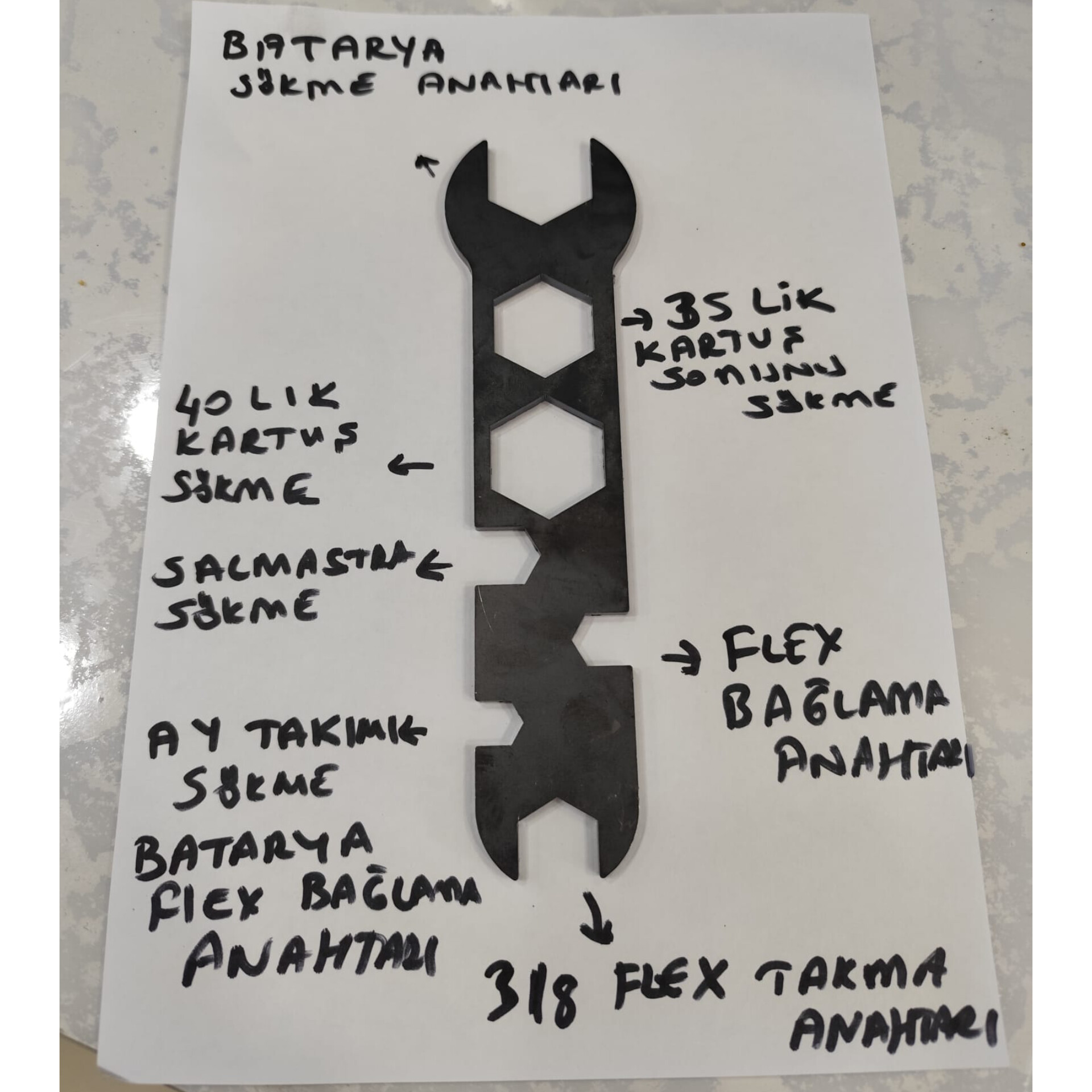ÇOKLU BATARYA KARTUŞ SÖKME ANAHTARI METAL